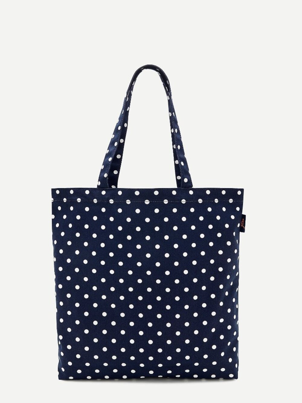 NEW J Crew Reusable everyday canvas tote in Navy Polka Dot NWT Bag